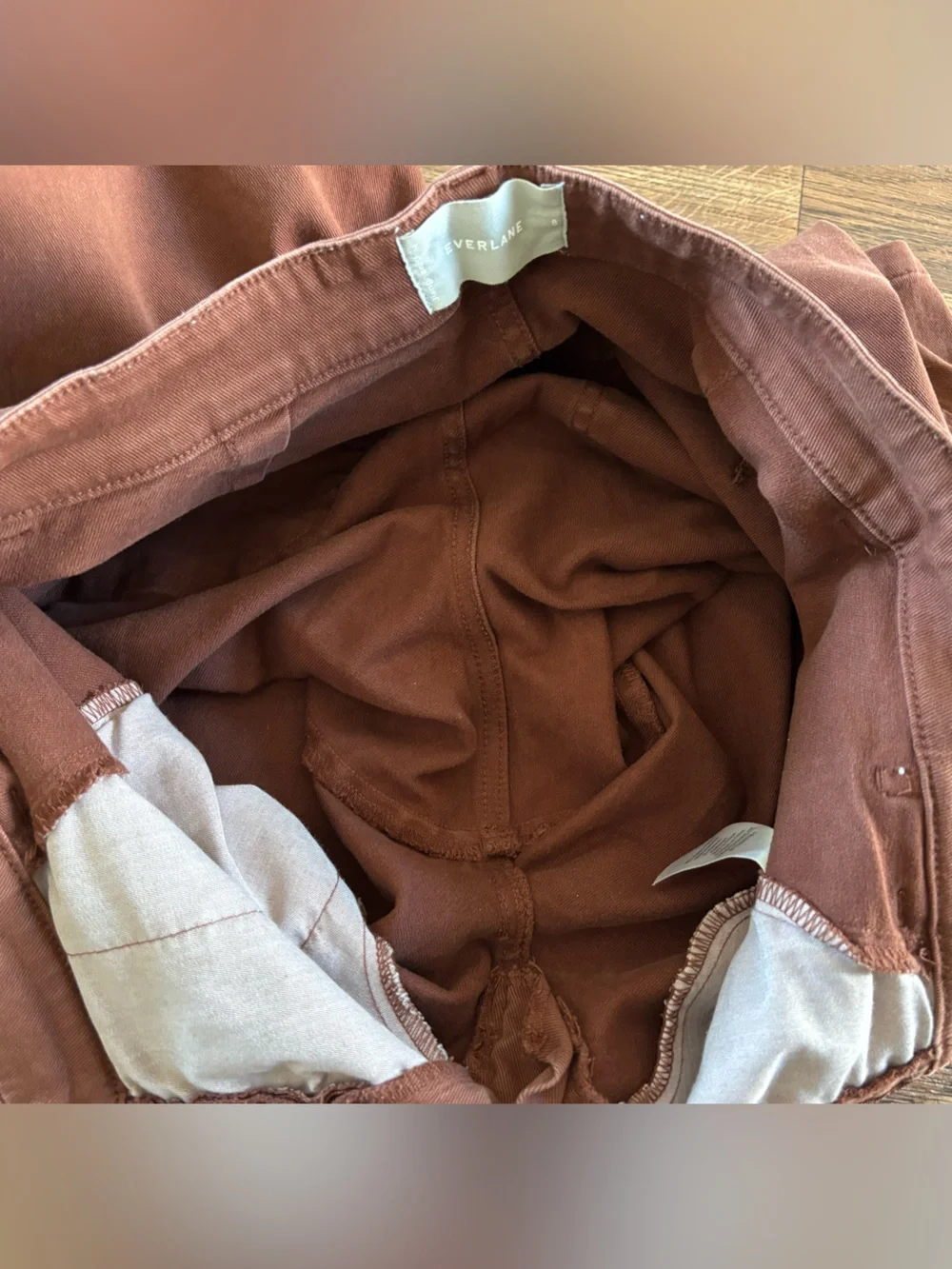 Everlane The Utility Barrel Pant High Waist Cropped Rosewood Pink Brown Size 8